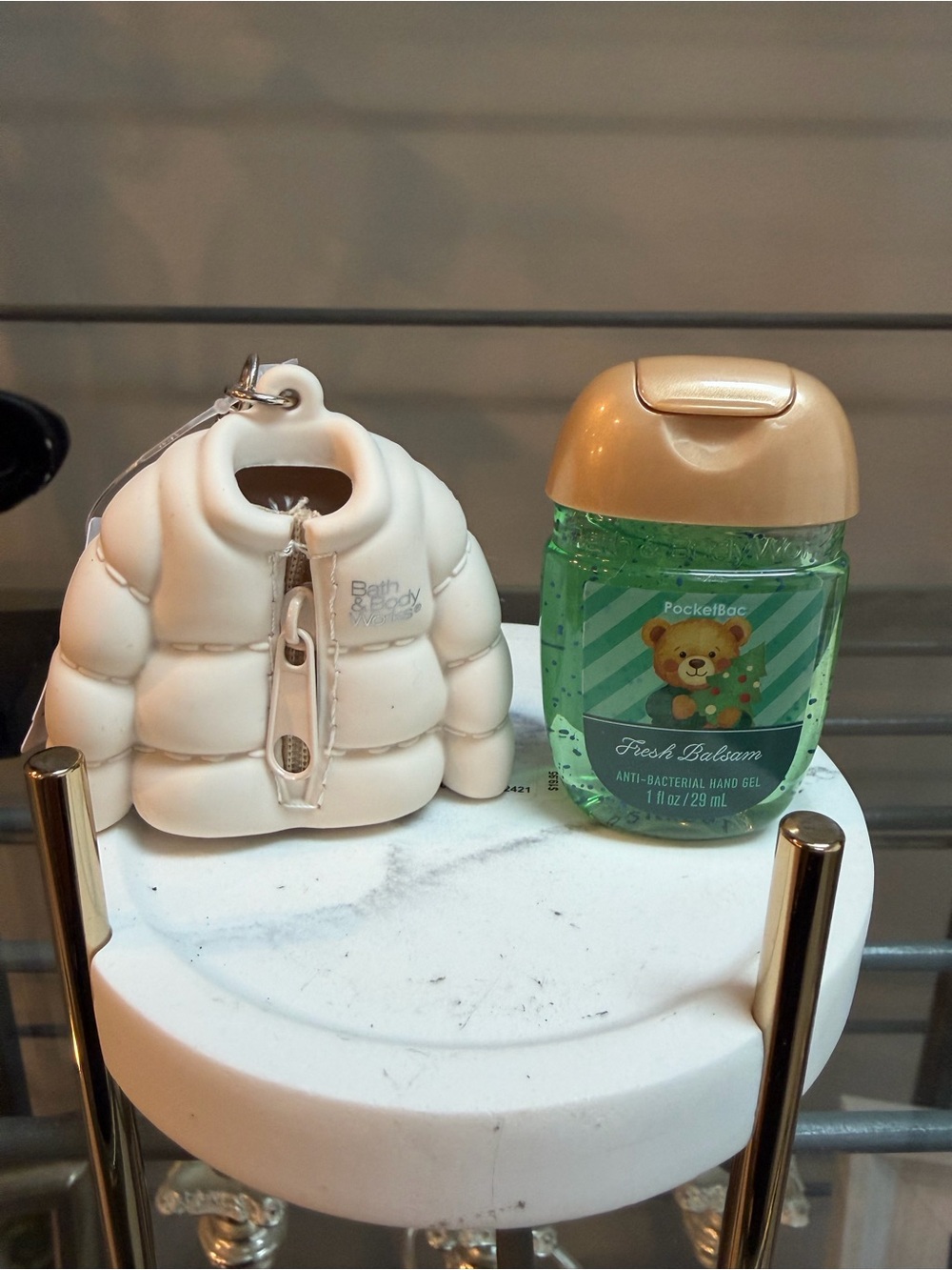 Bath & Body Works White Puffer Jacket PicketBac Holder & BAC Holiday 2026